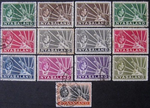 Nyasaland 1938 gvi set - set, to
