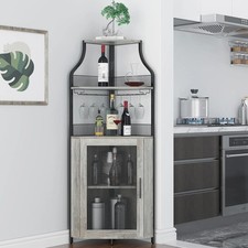 Grey corner wine cabinet - corner,
