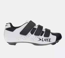 Lake CX161 Men UK 8 EU 42 White & Black Road Cycle Bike Shoes