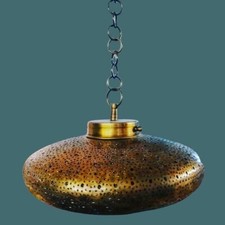Moroccan Antique Pierced Hanging Brass Pendant Lantern , Home Decor Lighting !