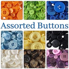 Mixed Buttons / Plastic Buttons / Assorted Buttons & Shapes / Arts & Crafts