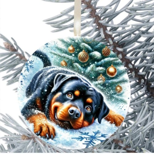 Rottweiler dog hanging bauble - rottweiler,