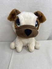 Brown & Cream Dog Plush Teddy Bear Soft Stuffed Toy Pug? 7" Green Eyes Puppy