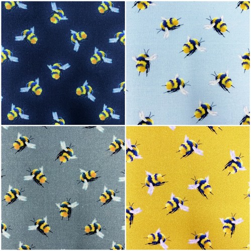 Bee cotton fabric mustard - fabric,,