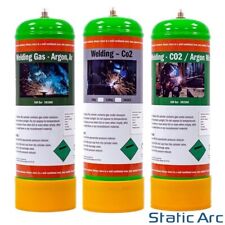 ARGON CO2 DISPOSABLE GAS BOTTLE CYLINDER KIT WELDING 100% PURE 88/12% MIX 2.2L