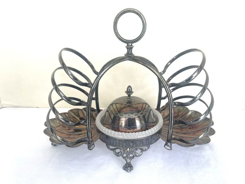 Victorian silver plated toast - victorian,