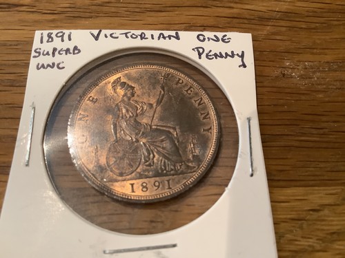 1891 superb unc bronze one - unc,