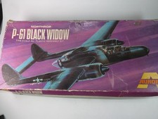 RARE AURORA Model Aircraft Kit 1/48 Lockheed P-61 Black Widow 1970s SPARES