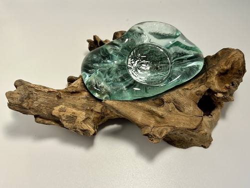 Molten glass candle holder - holder, on