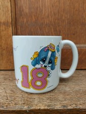 Vintage 1986 - Sad Sam & Honey Giordana Ceramic dog Mug - 18th Birthday - 1980's