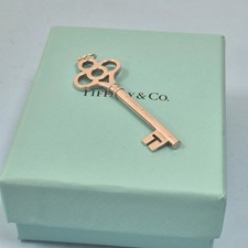 Tiffany & Co. Large Sterling Silver Crown Key Pendant Charm For Necklace
