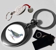 Pigeon Bird Keyring Shopping