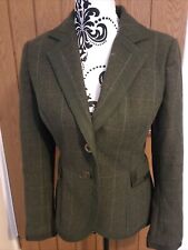 Joules Charing Balmoral Tweed Hunting Blazer Jacket Green Wool Check - UK 10