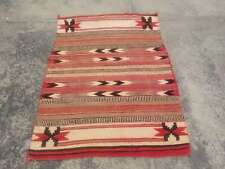 Antique Navajo Handwoven Native American Rug Wool Blanket 126x96cm