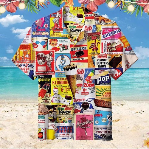 Mens button down ice cream - down, pop