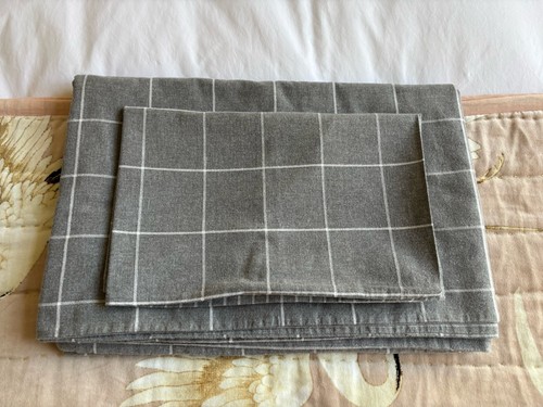 Grey check brushed cotton - grey,