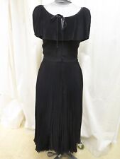 Ceil Chapman Cocktail Dress, Black, Sunburst Pleated Skirt & Capelet No Label