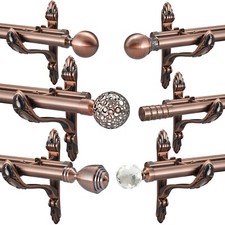 Double Curtain Pole Eyelet Metal Barocco  Rod Diameter 28mm 19mm Antique Copper