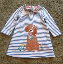 Baby Boden Dog Striped Collared Dress Age 6-9 Months