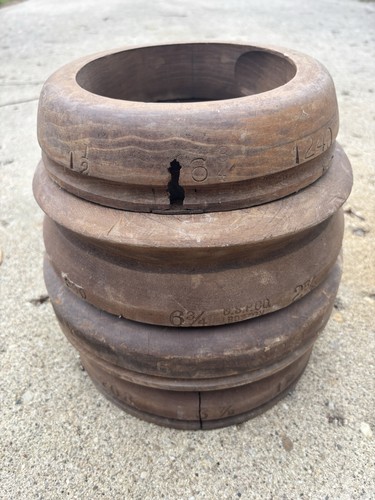 Vtg wood hat mold brim - (4), 6