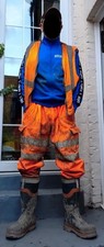 mens SIGNAL orange HI VIS work safety vest Large 40-44" chest utilities workie