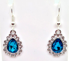 TEARDROP CRYSTAL SILVER PLATED