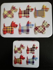 2 x Scottish Terrier / Scottie Dog Tartan Campbells Just For You Shortbread Tins