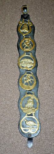 Vintage leather strap with x - vintage,