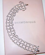 *BEAUTIFUL* DIAMONIQUE 0.7" WIDE STERLING SILVER STATEMENT TENNIS BRACELETQVC