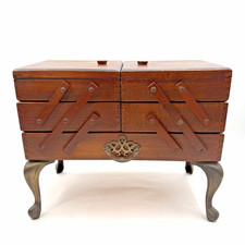 Vintage Wooden Sewing Box -