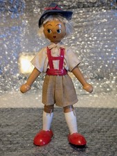 Vintage Wooden Polish Peg Doll 9 Inches Handmade Hand painted 