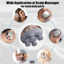 Handheld USB Rechargeable Scalp Massager White & Rose Gold - 2 speed