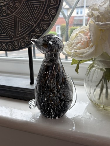 Glass dog ornament - glass,