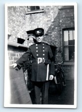 PHOTOGRAPH AFS AUXILLARY FIRE SERVICE MEMBER OOAK PHOTO - HATCHET FIREMAN