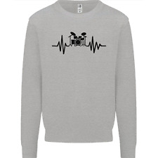 Drum Kit Pulse ECG Drummer Drumming Drum Mens Sweatshirt Jumper