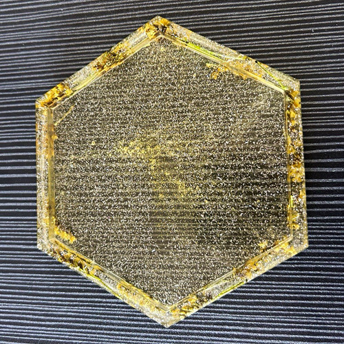 Hexagon clear resin coaster - clear,
