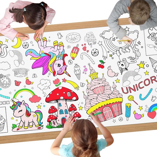 Unicorn coloring tablecloth - coloring,