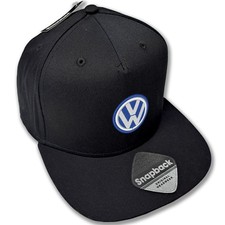 VOLKSWAGEN New Black Cotton Snapback Cap Flat Peak Hat