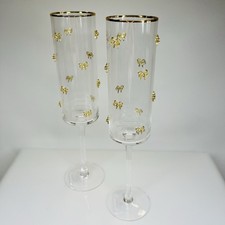 Gold Bow Champagne Flutes