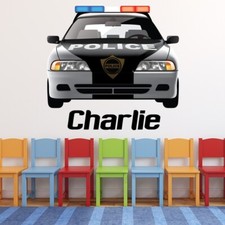 Custom Name Police Car Wall