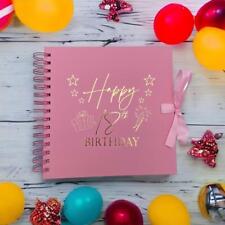 18th Birthday Pink Scrapbook Guest Book Photo album Gold Script