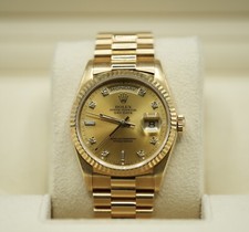 Gents 18ct Yellow Gold Rolex Day-Date 36mm 18238 Factory Champagne Diamond Dial