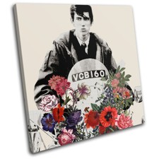 Moped Scooter Floral Mods Abstract Vintage SINGLE CANVAS WALL ART Picture Print