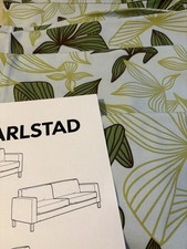 Ikea Karlstad 3 Seat (205cm) Sofa Cover Green/Blue Large Leaf Pattern NEW
