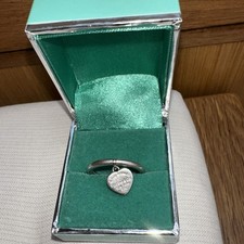 Tiffany & Co Heart Hanging Return To Tiffany Ring Silver size Q/58