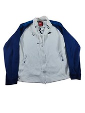 ROGER FEDERER NIKE TECH JACKET Zip Up Size Large White/Blue (Marks)
