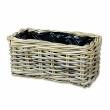 30cm Grey & Buff Rattan Window