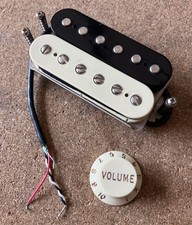 Fender USA American Pro Shawbucker Alnico II Humbucker Pickup, Zebra + Vol Knob