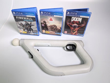 Sony PlayStation VR Aim Controller Gun & 3 Games PS4 Farpoint Doom VFR Firewall