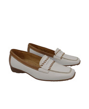 Gabor Flat Shoes White Leather